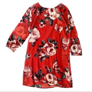 Abercrombie & Fitch red floral dress size XS